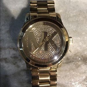 Michael Kors gold watch with diamonds